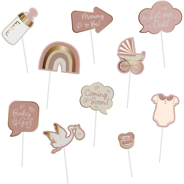 Accessoires Photobooth pour la naissance 10pcs