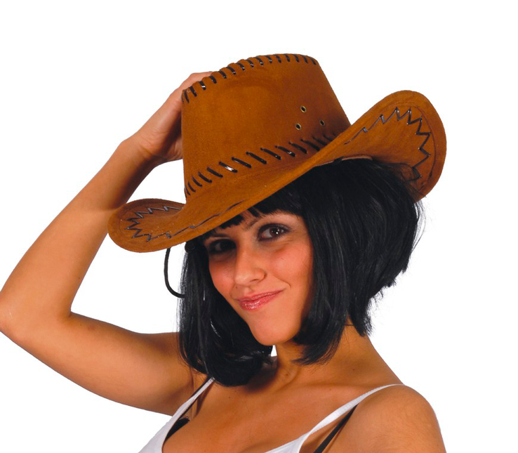 Chapeau de cow-boy marron Cuir de femme marron