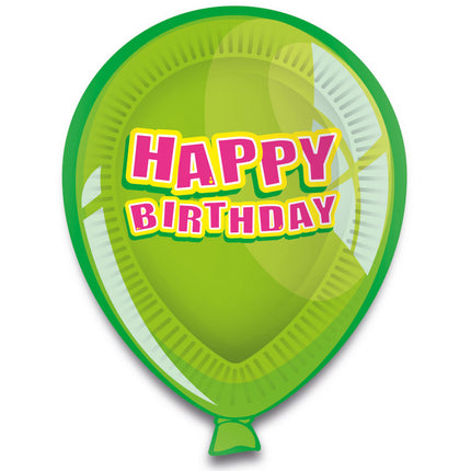 Happy Birthday Balloons Plates 23cm 6pcs