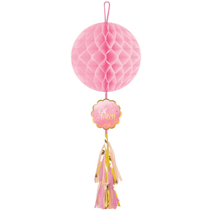 Décoration suspendue Nid d'abeille pour bébé fille 75cm