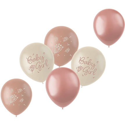 Ballons de naissance Babygirl 33cm 6pcs