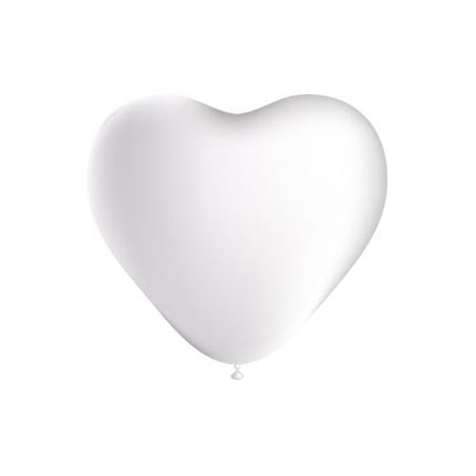 Ballons blancs en forme de coeur 25cm 6pcs