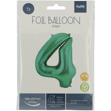 Ballon de baudruche Figure 4 Vert mat XL 86cm vide