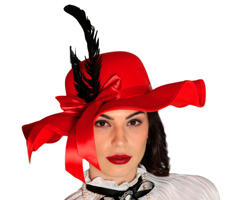 Chapeau melon 20s Rouge Dames