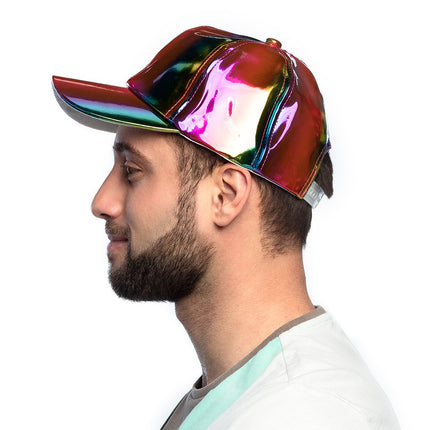 Casquette Holographique Arc-en-ciel Ajustable 26cm