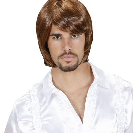 Perruque Popstar 70's brune