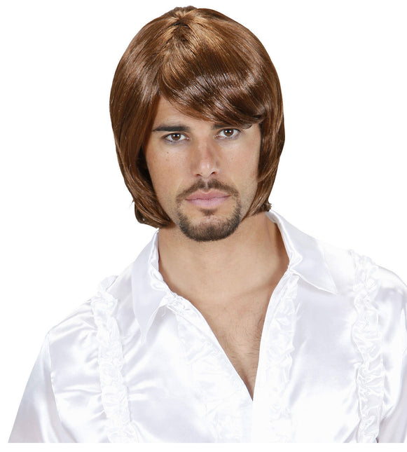 Perruque Popstar 70's brune