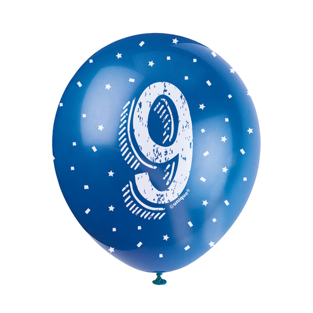 Ballons 9 ans Confetti 30cm 5pcs