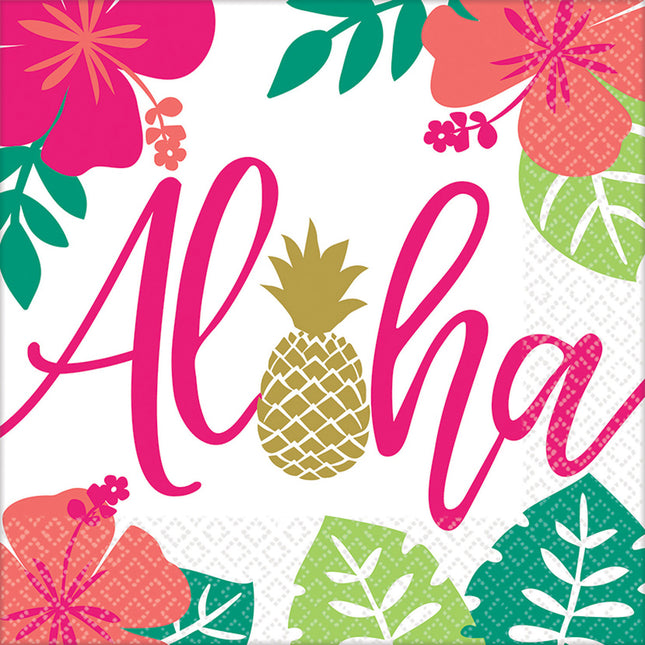 Serviettes de table Hawaii Aloha 33cm 16pcs