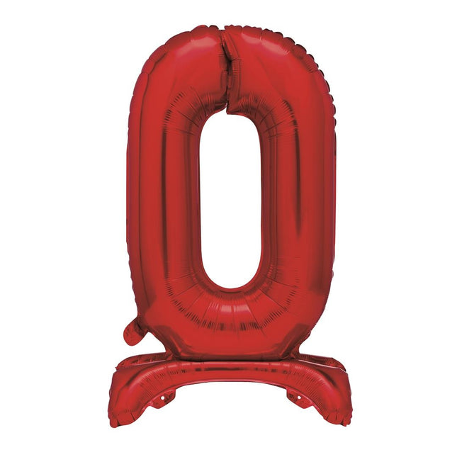 Ballon numéro rouge 0 année avec standard 76cm