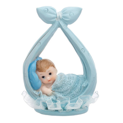 Décor de gâteau Bébé garçon en écharpe 11cm