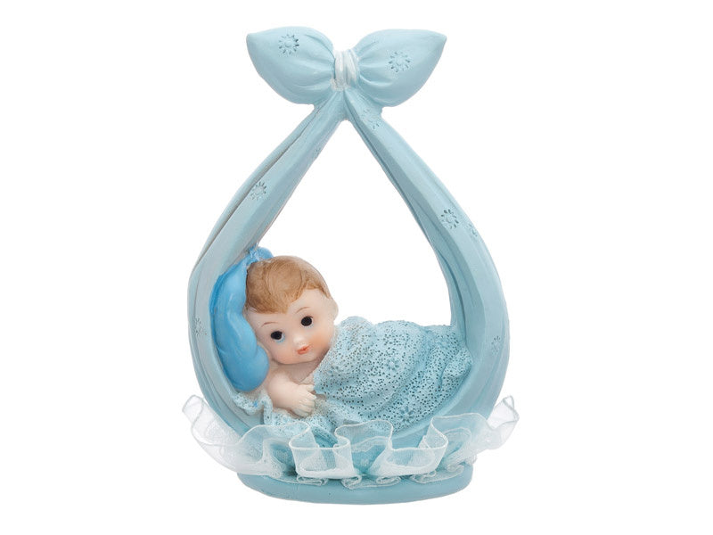 Décor de gâteau Bébé garçon en écharpe 11cm