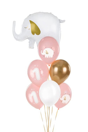 Ballons 1 an Mix Rose 30cm 6pcs