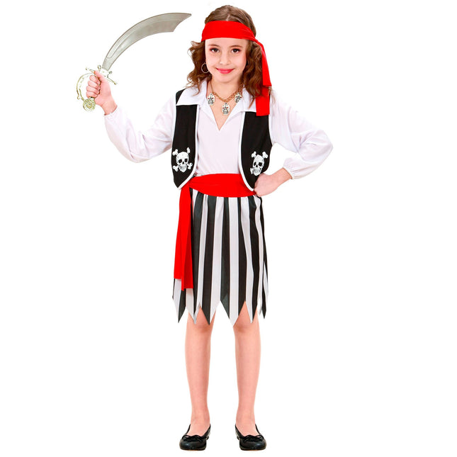 Costume de pirate Rouge Noir Fille