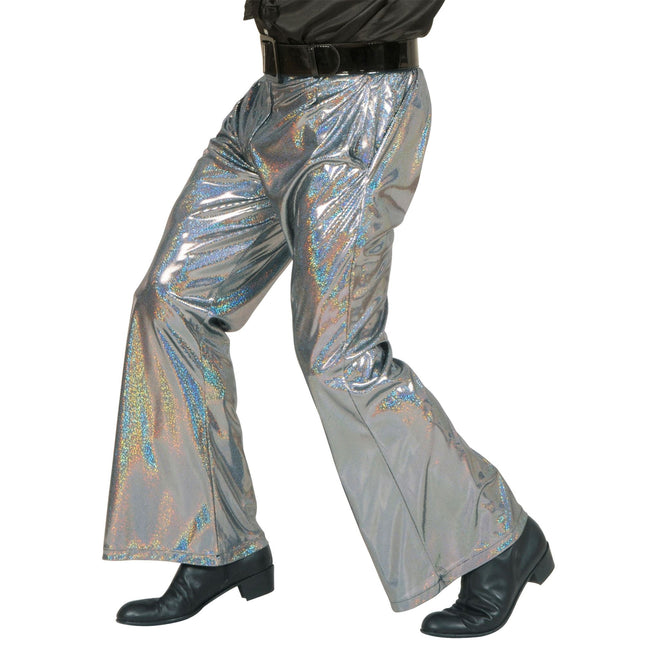 Pantalon Disco 70S Argent Homme