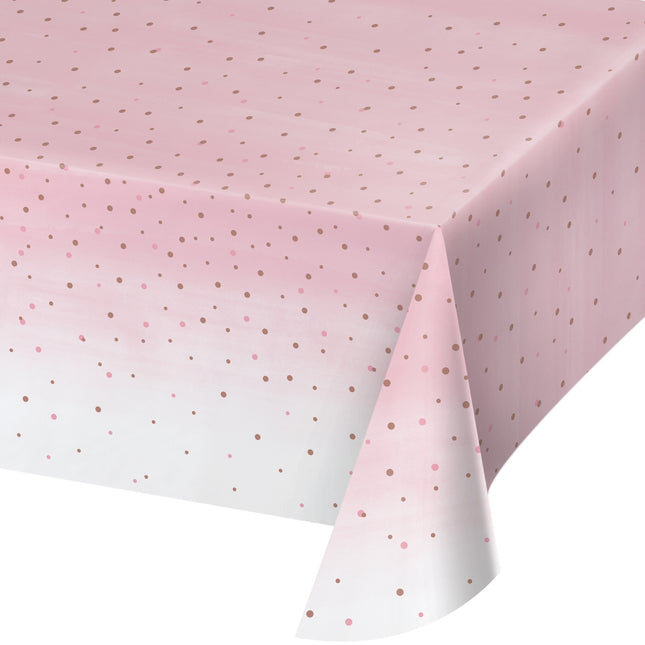 Nappe rose à pois en plastique 2.59m