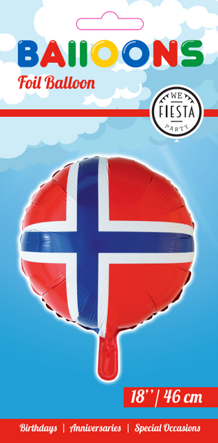 Ballon à l'hélium Drapeau Norvège 45cm vide