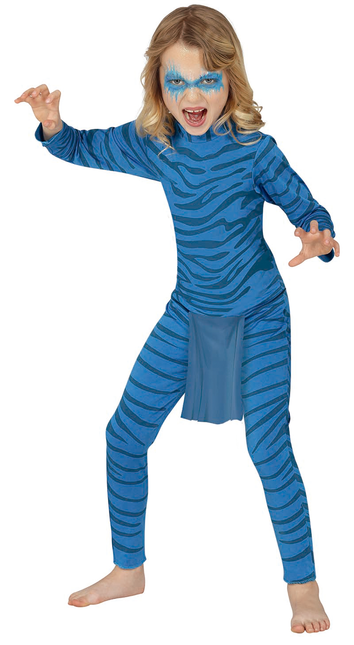 Costume de félin enfant bleu