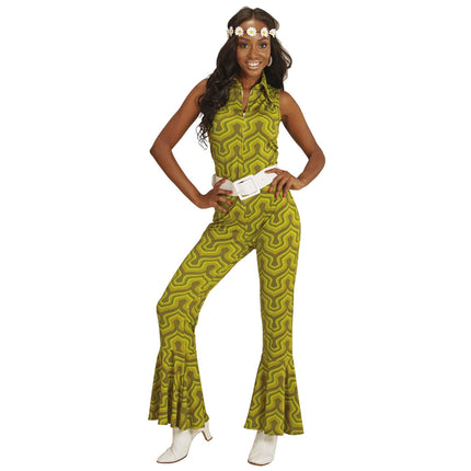 Combinaison Disco 70S Vert Dames