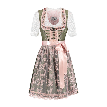 Blanc Vert Robe Dirndl Oktoberfest Ladies 2 Pieces