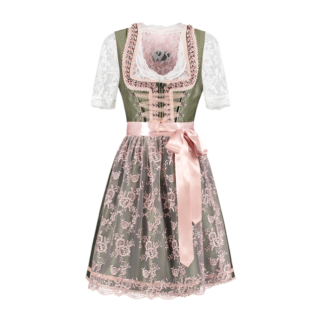 Blanc Vert Robe Dirndl Oktoberfest Ladies 2 Pieces