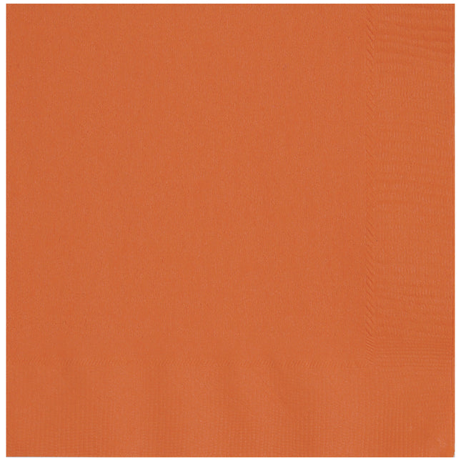 Serviettes de table orange 2 couches 25cm 20pcs