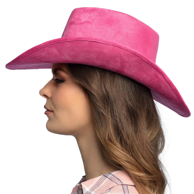 Chapeau de cow-boy rose Luxe