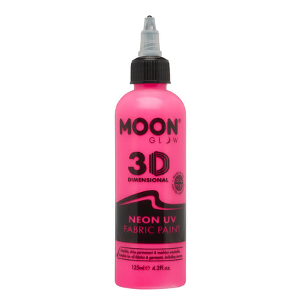 Moon Glow Neon UV Fabric Paint 125ml Intense Pink 125ml