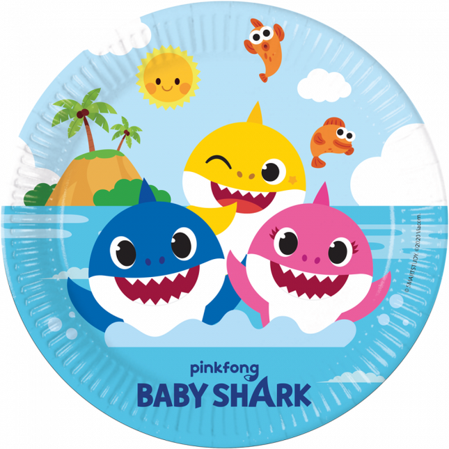 Assiettes Baby Shark 23cm 8pcs