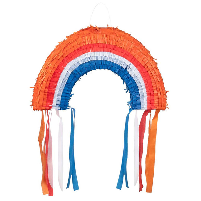 Pinata arc-en-ciel Orange Rouge Blanc Bleu 45cm