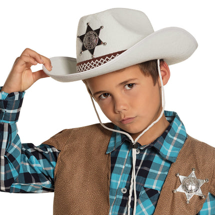 Chapeau de cow-boy blanc enfant