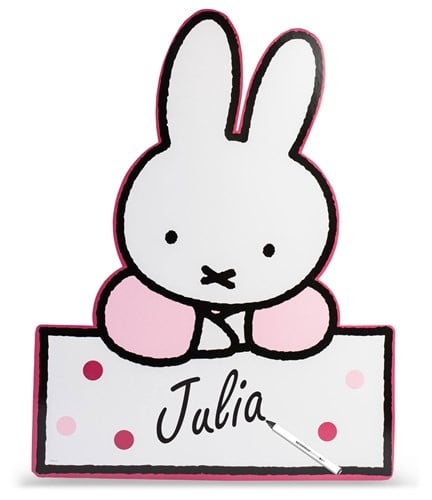 Plaque de porte Miffy rose clair 60cm