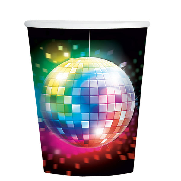 Gobelets Disco en carton 266ml 8pcs