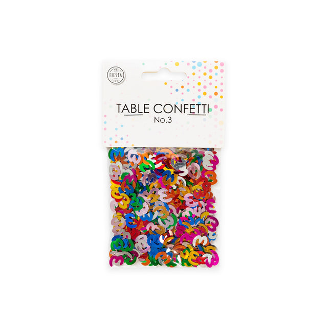 Confettis de table 3 ans colorés