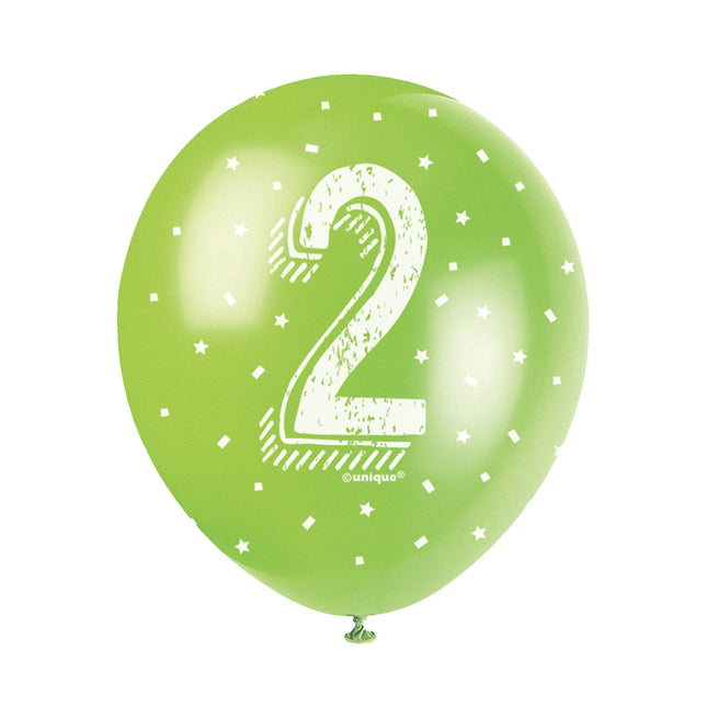 Ballons 2 ans Confetti 30cm 5pcs