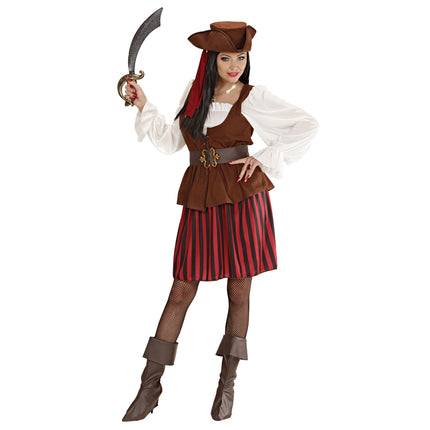 Robe Pirate Marron Rouge Dames