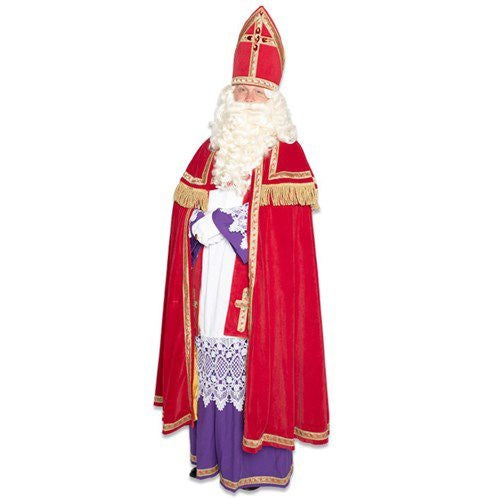 Costume de Sinterklaas Velours complet avec mitre 5 pièces