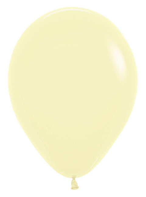 Ballons Pastel Jaune Mat 30cm 50pcs