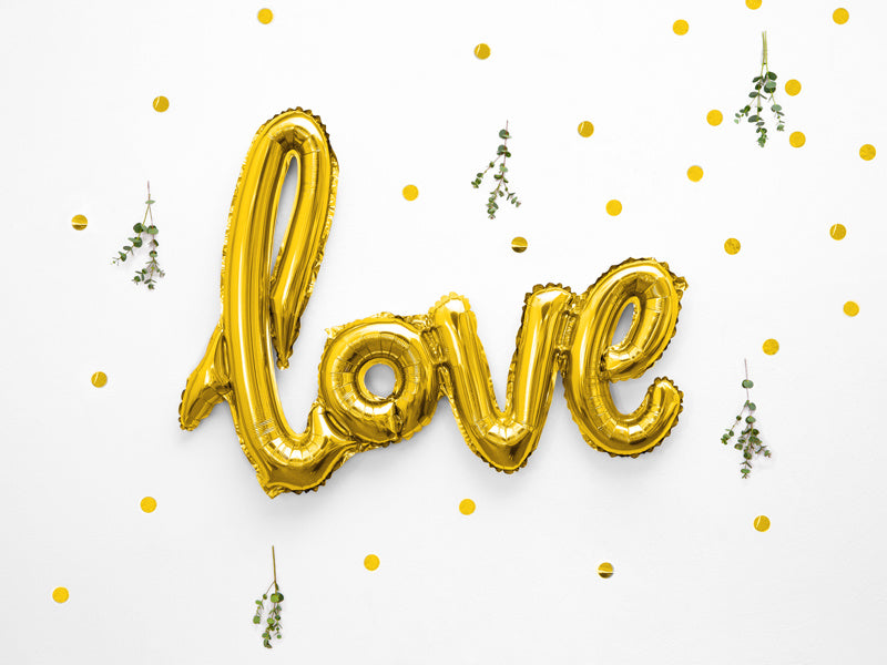 Jeu de ballons de lettres Love Gold Empty 73cm