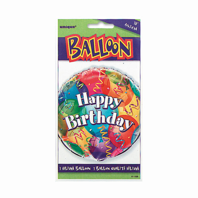 Ballon à l'hélium Happy Birthday Ballons colorés 45cm vide