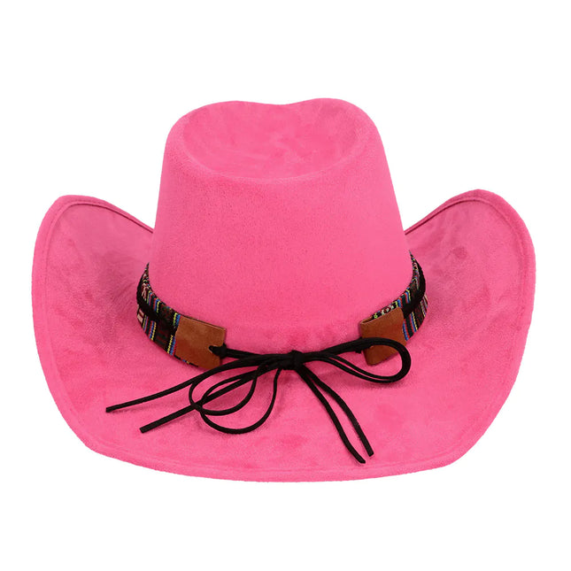 Chapeau de cow-boy rose Luxe