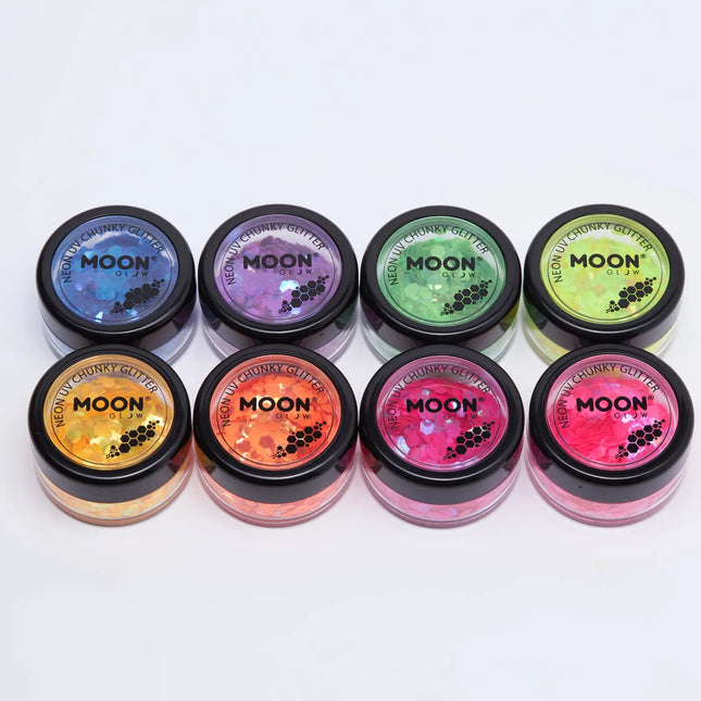 Moon Glow Neon UV Chunky Glitter Hot Pink 3g