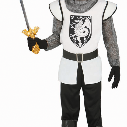 Costume de chevalier médiéval enfant argent