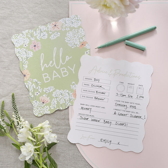 Jeu de cartes pour la douche de bébé Hello Baby 10 pièces