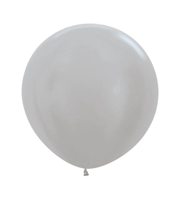 Ballons de baudruche argentés 61cm 10pcs