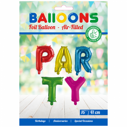 Jeu de ballons Lettre Party Coloured 41cm