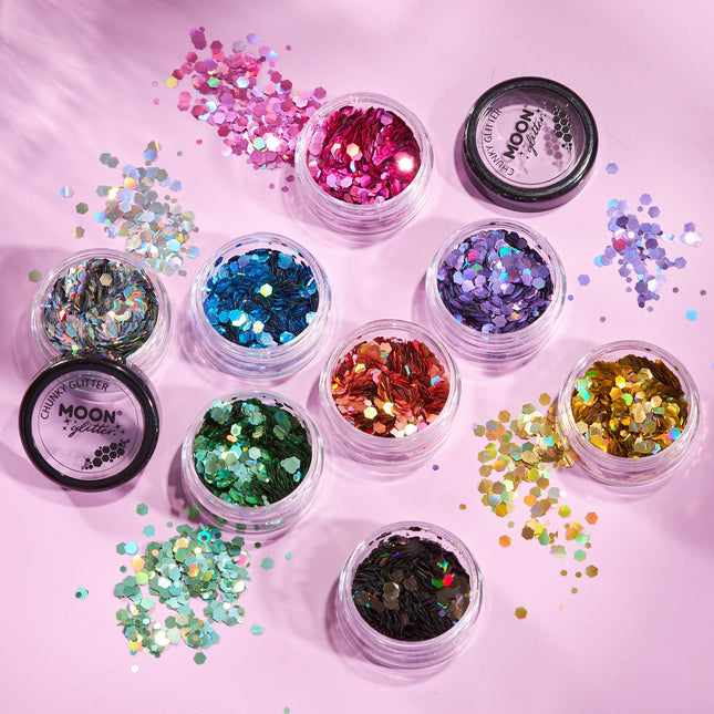 Moon Glitter Paillettes holographiques argentées 3g