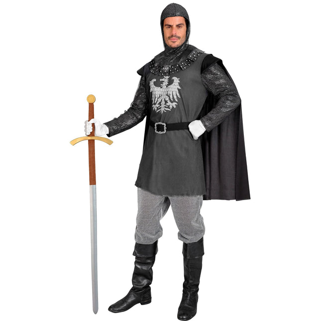 Costume de chevalier homme gris