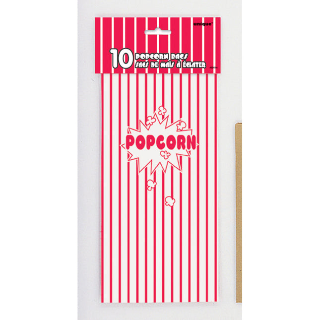 Sacs de partage de pop-corn 25.4cm 10pcs