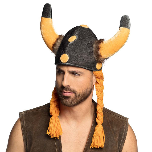 Casque viking avec cheveux